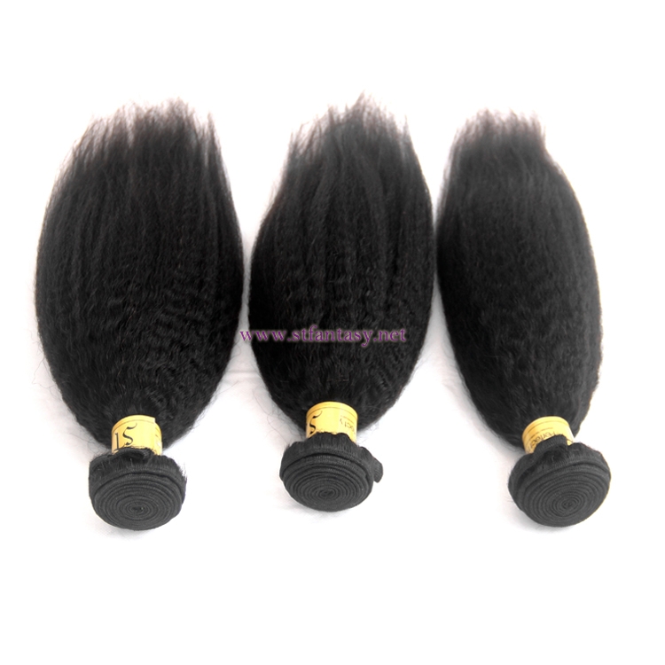 Fantasywig 8-30inch Kinky Straight 100% Peruvian Human Hair Extension Of Black Women