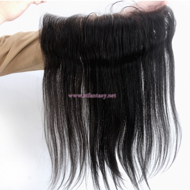 Women Hair Toupee Silky Straight 100 Percent Indian Human Hair 13*4 Swiss Quality Lace Closure In Natural Black Color