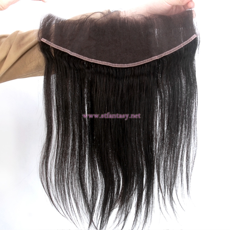 Women Hair Toupee Silky Straight 100 Percent Indian Human Hair 13*4 Swiss Quality Lace Closure In Natural Black Color
