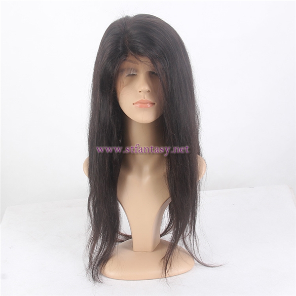 Natural Color Long Straight 100% Brazilian Remy Virgin Human Hair 360 Lace Frontal Wig