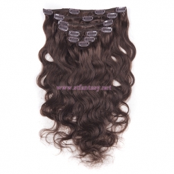 Fantasywig Hot Sale Natural Brown Wavy Low Price 7 Sets Hair Pieces And Clip In Extensions Human Hair