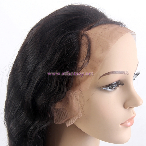 ST wholesale 20 inch body wave human hair lace front wig for black women