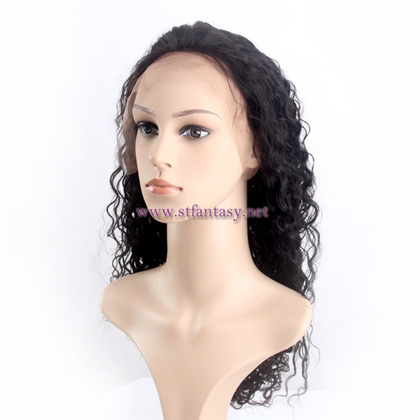 ST 20inch peruvian human hair lace front wigs without bangs for black girl