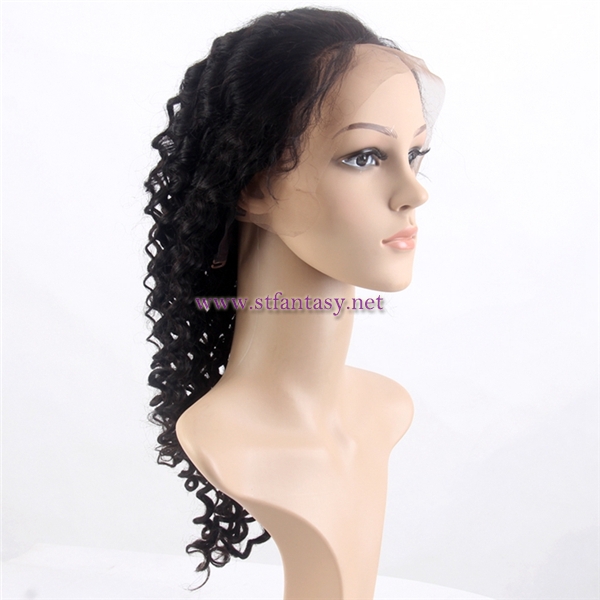 China hair wig vendor wholesale deep wave brazilian hair lace front wig with baby hair