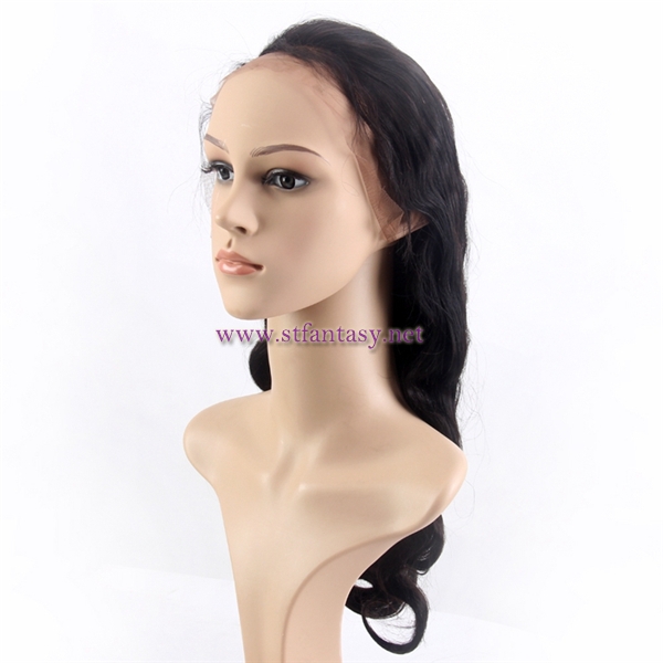 ST wholesale 20 inch body wave human hair lace front wig for black women