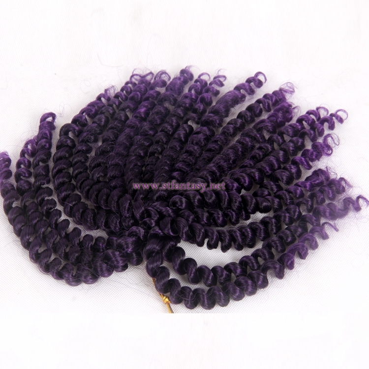 High Quality Wand Curl 10inch Short Purple Synthetic Hair Braiding Extension For Black Women