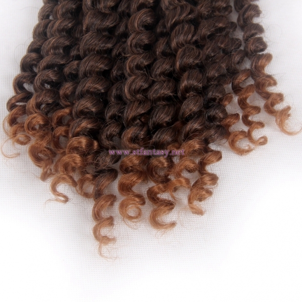 2017 Latest Synthetic Braiding 20 Pieces Wand Curl Ombre Brown Hair Extension For Black Women