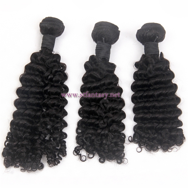Large Stock Deep Wave Natural Black 100% Indian Human Hair Extension Dropship From China Hair Product