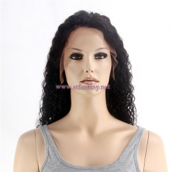 Wholesale Human Hair Full Lace Wig With Kinky Curly Natural Black 20inch Long Lace Wig For Black Women