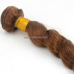 Cheap Human Hair Weft From China Light Brown Loose Wave 100% Peruvian Human Hair Extension