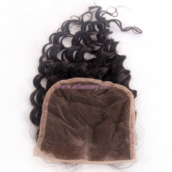 Wholesale Human Track Hair Distributors 100% Virgin Remy Human Hair 4x4 10" Deep Weave Natural Lace Closure