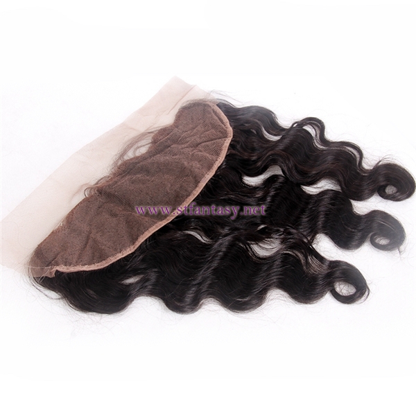100% Brazilian Unprocessed Virgin Human Hair 13x4 16inch Body Wave 3 Part Natural Black Lace Frontals