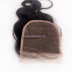 Professional Wholesale Hair 100% Human Virgin Hair 4x4 8" Body Weave Natural 1b Lace Frontal Closure