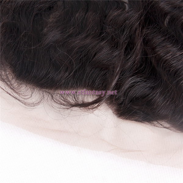 100 Indian Raw Human Hair Pre Plucked Black 13x4 12" Body Weave Natural Color Ear To Ear Lace Frontal