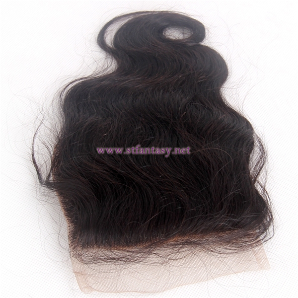Professional Wholesale Hair 100% Human Virgin Hair 4x4 8" Body Weave Natural 1b Lace Frontal Closure