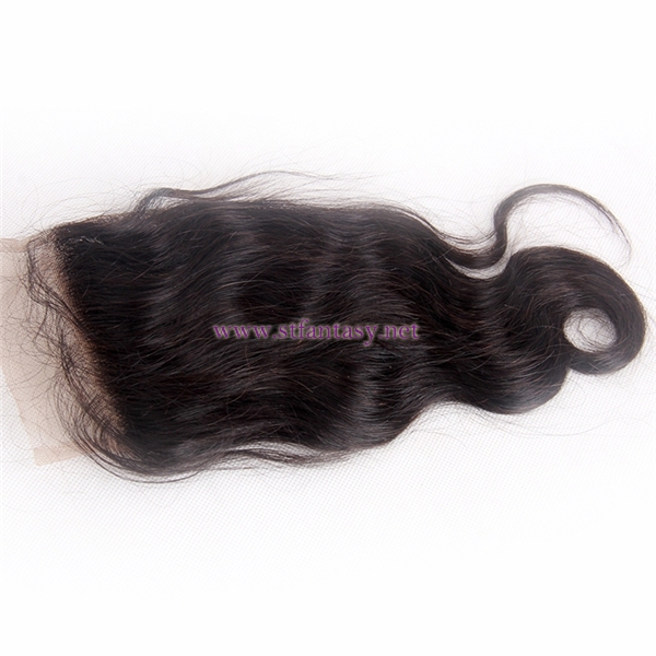 Professional Wholesale Hair 100% Human Virgin Hair 4x4 8" Body Weave Natural 1b Lace Frontal Closure