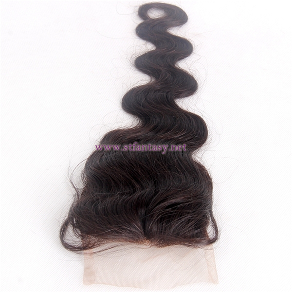 100% Indian Human Hair Wholesale Factory Long 4x4 18" Body Weave Natural Lace Frontal Closures Women Hair Loss