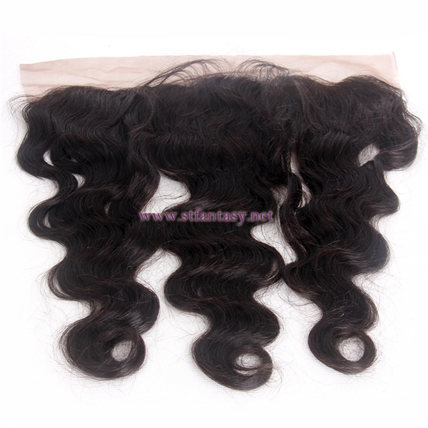 100% Brazilian Unprocessed Virgin Human Hair 13x4 16inch Body Wave 3 Part Natural Black Lace Frontals