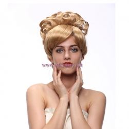 Synthetic Hair Wholesale Hot Sale 14inch Golden Cinderella Beehive Cosplay Party Wigs