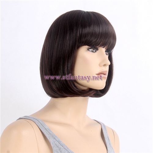 Soft Brown Impeccable Short Bob Women Wig In China Guangzhou