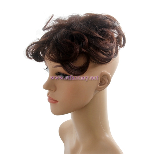 Fantasy wig wholesale women synthetic water wave hair toupee with brown color