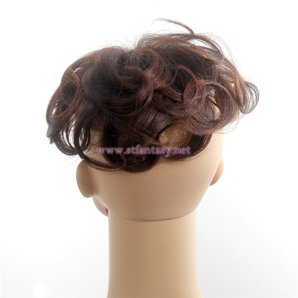 Fantasy wig wholesale women synthetic water wave hair toupee with brown color