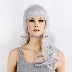 Long Curly Grey Hair Synthetic Wig Manufacture Of Barrister Wig