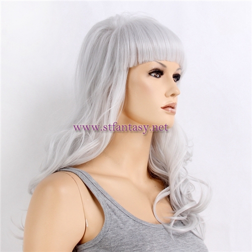 Long Curly Grey Hair Synthetic Wig Manufacture Of Barrister Wig