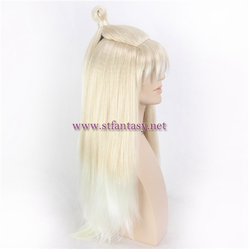 Chinese Wig Exporters Blonde Women Synthetic Hair Long Wigs With Bun