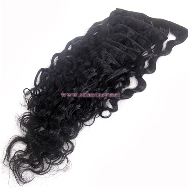 China Human Hair Manufacturers 7 Pieces Clip In Hair Extensions High Quality 16inch Long Curly Human Hair