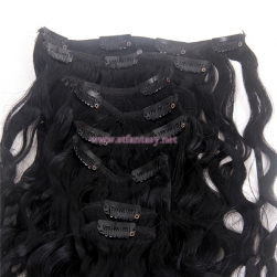 China Human Hair Manufacturers 7 Pieces Clip In Hair Extensions High Quality 16inch Long Curly Human Hair