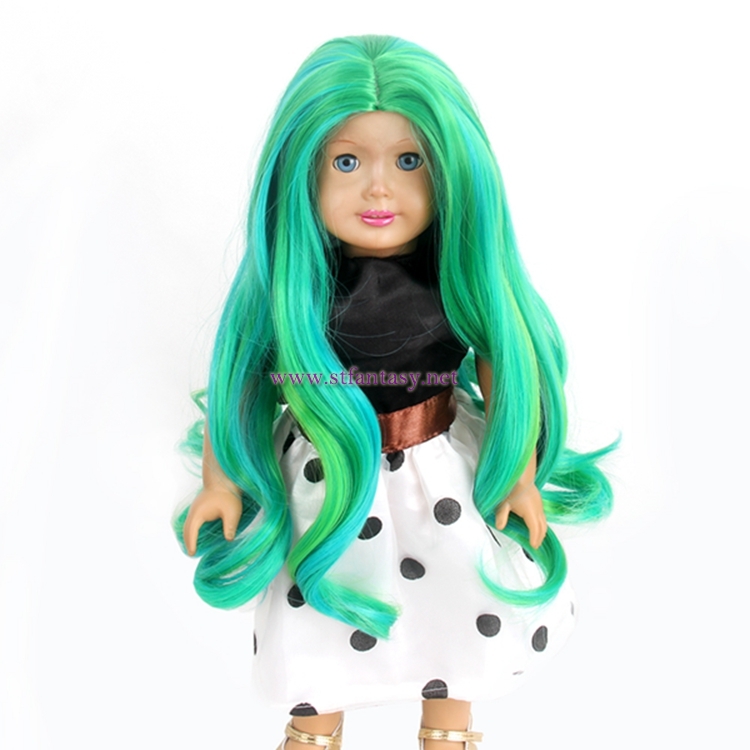 Wholesale Wig Distributors Selling Beautiful Colorful Long Curly Hair Wig For 18 Inch American Girl Doll