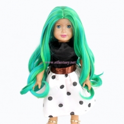 Wholesale Wig Distributors Selling Beautiful Colorful Long Curly Hair Wig For 18 Inch American Girl Doll