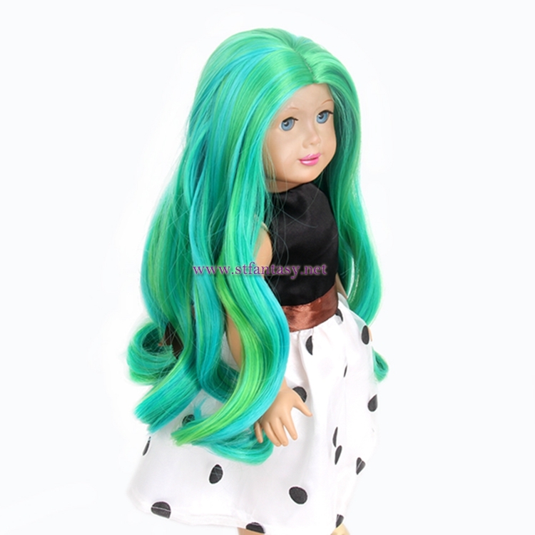 Wholesale Wig Distributors Selling Beautiful Colorful Long Curly Hair Wig For 18 Inch American Girl Doll