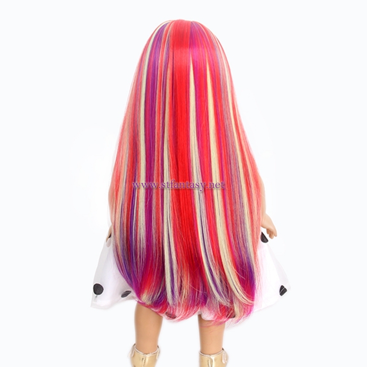 Guangzhou Wig Factory Wholesale Cheap Silky Straight Wave Long Colours Synthetic Hair Wig For Dolls