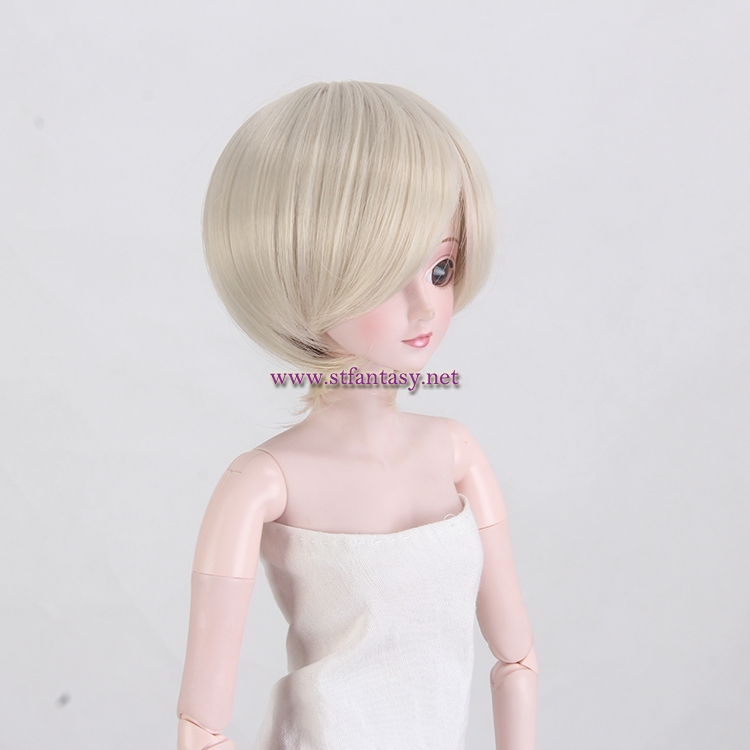 China Wig Manufacturers Wholesale Straight Short Blonde Wig For BJD Or 18inch American Girl Dolls