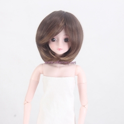 China Wholesale Quality Wigs Luxurious Short Style Brown Synthetic Hair Lovely BJD Doll Wig