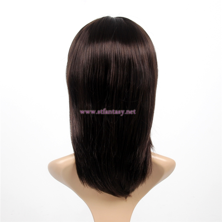 Best Wigs Online Wholesale Middle Length  Brown Straight  Synthetic Hair Womens Wigs