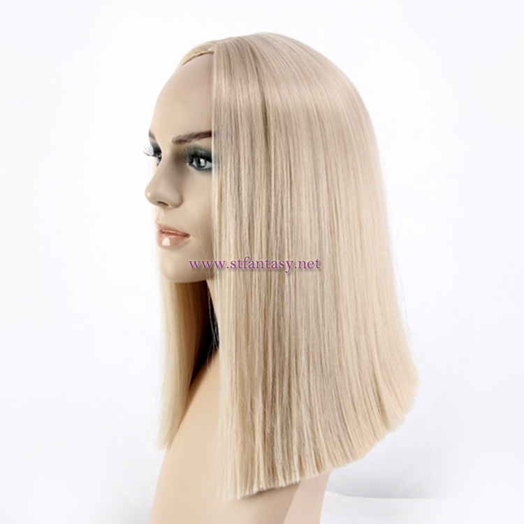 Cheap Wigs Wholesale Medium Length Straight Hair Blonde Synthetic Wig For Women
