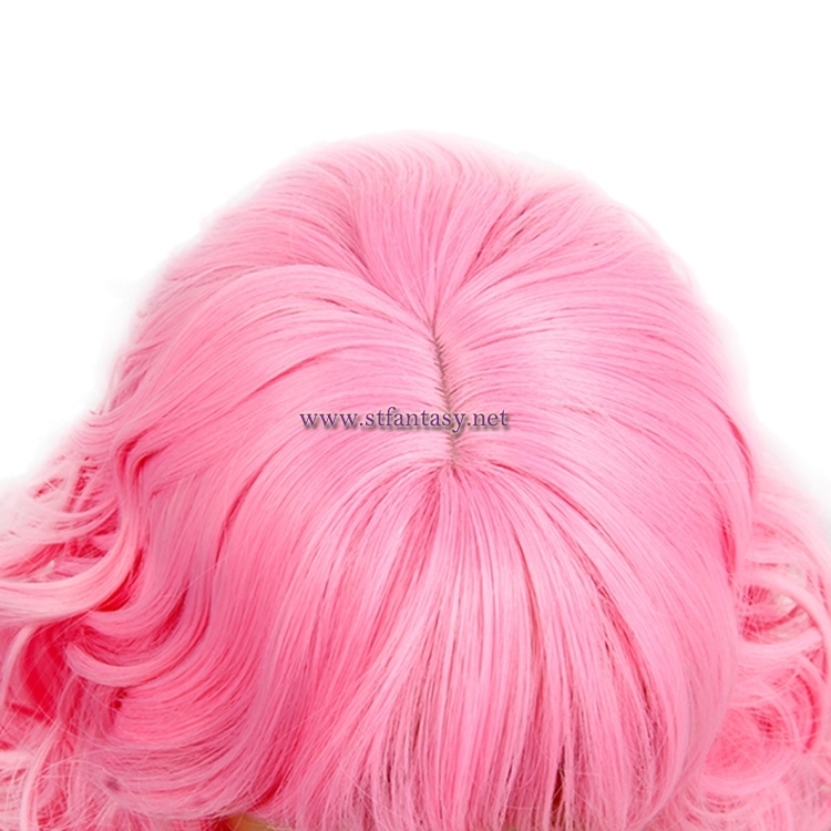 Wholesale Anime Wigs Women Long Curly Pink Synthetic Hair Cosplay Wig For Party