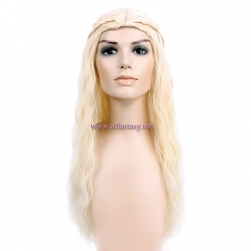 Fantasywig Wholesale Cosplay Wig For Dragon Mother Queen Long Curly Blonde Braided Wig For Halloween