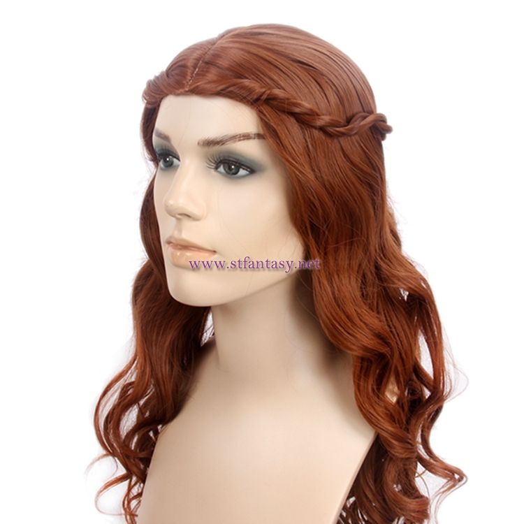 Game Of Thrones Cosplay Wig Daenerys Premium Brown Braided Long Curly Wig For Halloween