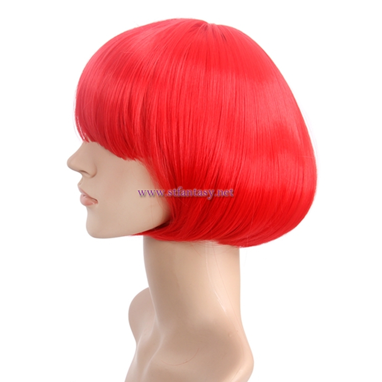 New Fashion Lolita Mushroom Wig Red Synthetic Hair Short Wig For Party