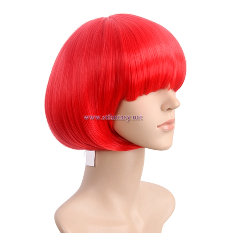 New Fashion Lolita Mushroom Wig Red Synthetic Hair Short Wig For Party
