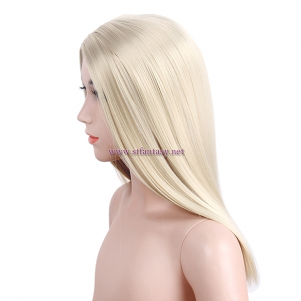 16 Inch Long Straight Kids Wig Good Quality Synthetic Blonde Wig For Girls