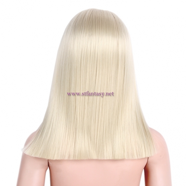 16 Inch Long Straight Kids Wig Good Quality Synthetic Blonde Wig For Girls