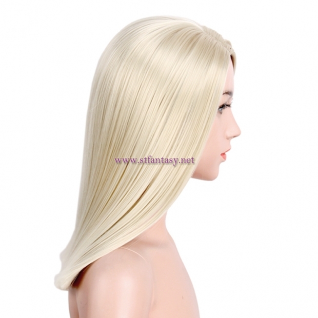 16 Inch Long Straight Kids Wig Good Quality Synthetic Blonde Wig For Girls