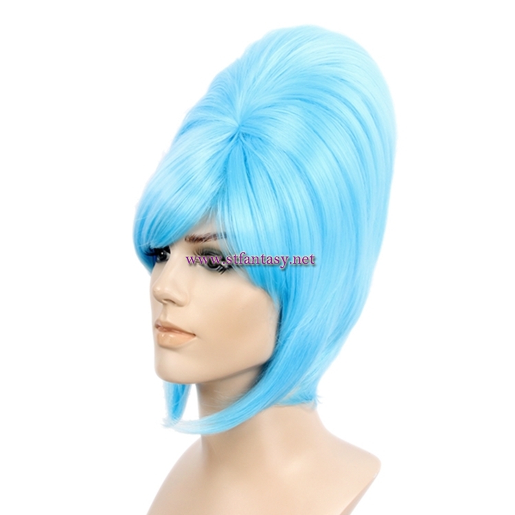 Cheap Wigs Wholesale Blue Synthetic Hair Beehive Wig For Party