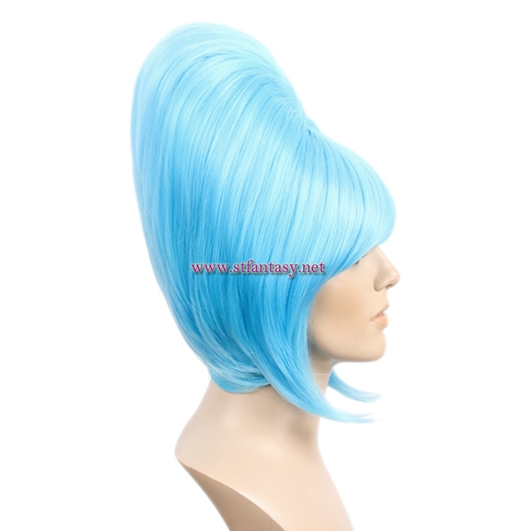 Cheap Wigs Wholesale Blue Synthetic Hair Beehive Wig For Party