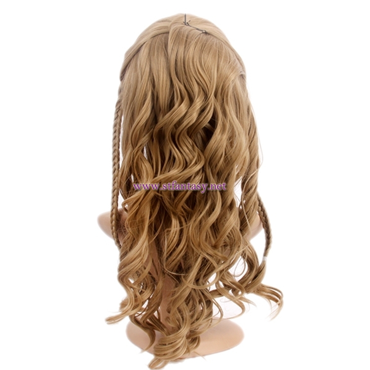Wonder Woman Cosplay Wig For Halloween Long Golden Braided Wig For Party